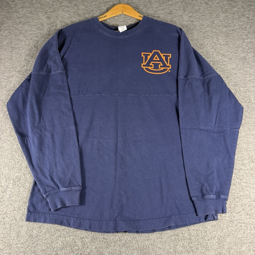 Venley Auburn Tigers Spirit Long Sleeve T Shirt Navy Blue SZ M Football College